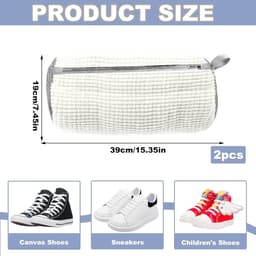 Famanu - Schoenentas, herbruikbaar, waszak voor schoenen van chenille, schoenen, waszak met ritssluiting, waszakken voor sportschoenen — thumbnail 4