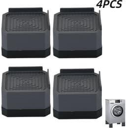 4 stuks-Verhogingspads - Wasmachinepootjes - Meubelverhogers - Schokabsorberende pads - Vochtbestendige pads - Geschikt voor bureaus, banken en wasmachines - Grijs - 8,5*8,5*4 cm — thumbnail 1