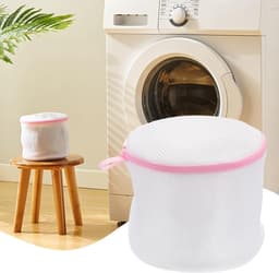 Waszakken - 4 Stuks - Wasnetten - Polyester - Bescherm je Wasgoed en Wasmachine - Waszakjes met Rits - Bh Waszak - Laundry Bag - Wasnetje - Wassorteerder - Packing Cubes - Travel Organizer - Geschikt voor het wassen van 2 bh's - 16*16cm - Roze/Wit — thumbnail 4