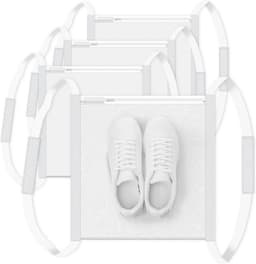 Waszak-waszak schoenen-waszak voor schoenen-4-pack sneaker was- en droognetzakken - Grote schoenen- en kledingtas met rits en klittenbandsluiting - Wasmachinenetzak - Past op de meeste drogerdeuren - Wit - 40 x 40 cm — thumbnail 1