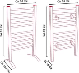 Elektrische Handdoekradiator - Warm en Droog Handdoeken en Kleding in Badkamer - Wand- of Vrijstaand Droogrek - 10 Droogstangen - IP22 Drupdicht — thumbnail 3
