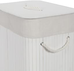 Bamboe wasmand wit met deksel en handvat, 72L — thumbnail 5