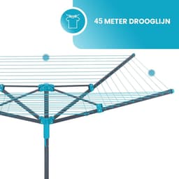Droogmolen Buiten - 45 Meter Inklapbare Waslijn - Weerbestendige Stevige Wasdroger voor Tuin of Balkon — thumbnail 5