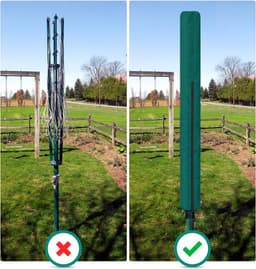 Elkuaie Waslijnhoes - Roterende Wasdrogerhoes - Beschermende Weerbestendige Kap voor Tuin Drogers en Kledingrekken - 1 stuk - Groen — thumbnail 4