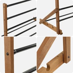 KADAX houten wasdroger voor de badkamer, 85 cm, wandmontage, milieuvriendelijk, voor thuis — thumbnail 4