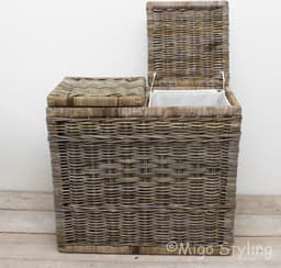 Rotan grey Duo wasmand-70x36xH65-Riet-Rotan — thumbnail 2