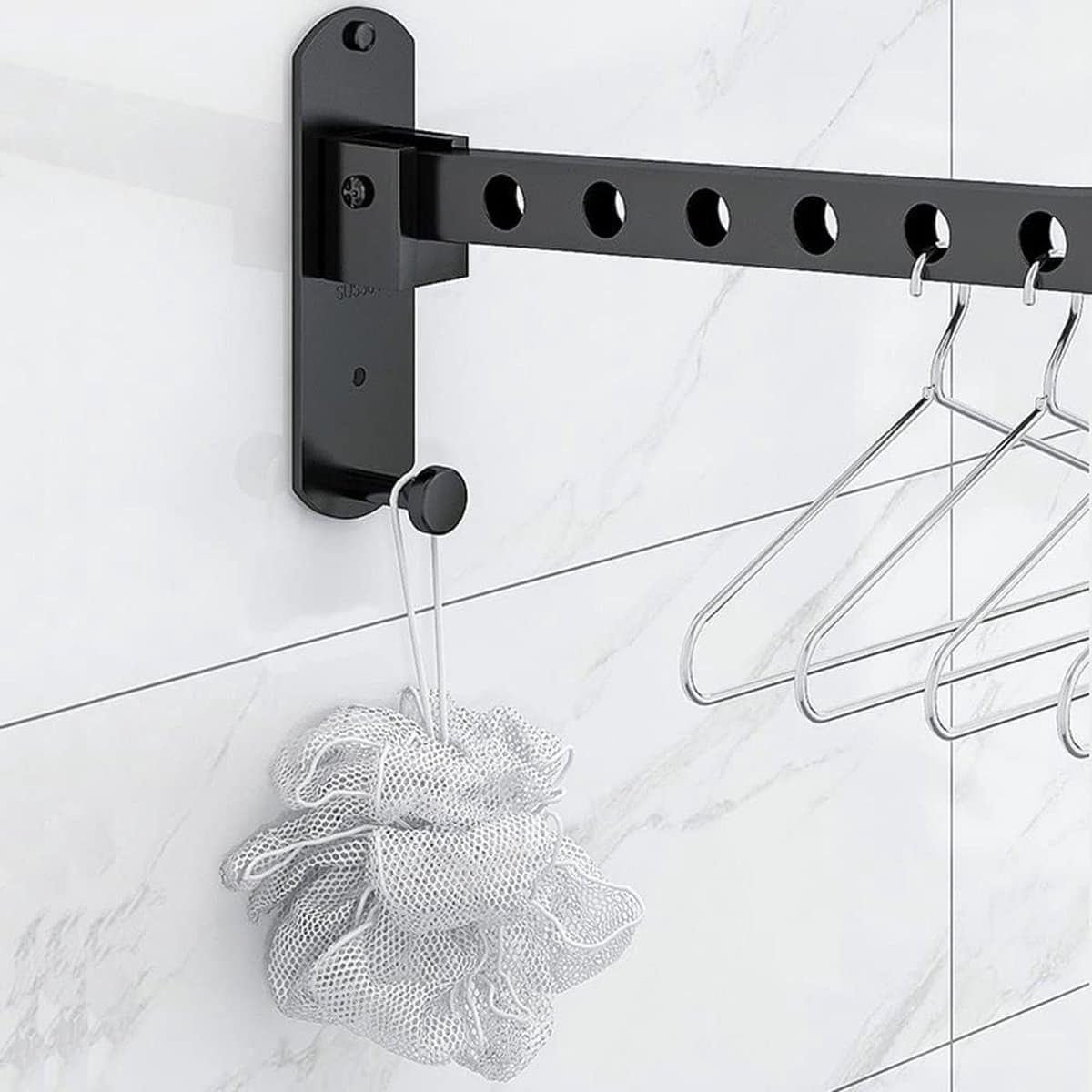 Equivera Wanddroogrek - Wanddroogrek Inklapbaar - Droogrek - Wand Droogrek - Wasrek Hangend - Schuifbaar — afbeelding 1