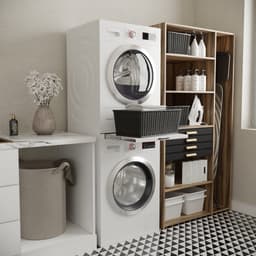 Wasophoogte® Tussenstuk wasmachine droger - Stapelkit wasmachine droger - Tussenkader - Geschikt voor elk type - Wit — thumbnail 4