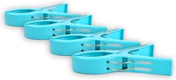 Set van 4 Blauwe Kunststof Wasknijpers - Handdoekklemmen - 15x10x3cm - Ideaal voor Klussen en Huishouden — thumbnail 2