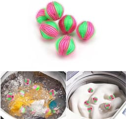 *** 6 stuks Anti-Pluis Wasbal - Nylon Wasmachine Ballen Bollen Wasballen Wasbol Was Bal Ballen Pluisballen - 6 Stuks - van Heble® *** — thumbnail 3