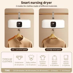 Snel drogend - Elektrische droger - Opvouwbaar - Verwarmd droogrek - Met deksel - Draagbaar - Mini warmtepomp - Droger - Verwarmd - Droogrek voor binnen - 2 snelheidsstanden - Timer van 8 uur - Laadvermogen van 10 kg — thumbnail 3