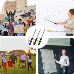 ByShane - Telescopische vlaggenstang set - 2 meter - Roestvrij staal - Draagbare handvlaggenmast met 10 clips - Reis- en campingaccessoire — thumbnail 5