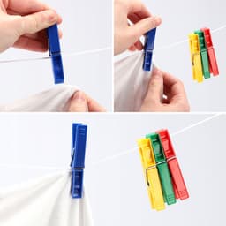 KADAX wasknijpers, 20 x knijpers van robuuste kunststof, kleurrijke sokklemmen, windbestendige klemmen voor binnen en buiten (groen-geel-rood-blauw) — thumbnail 3