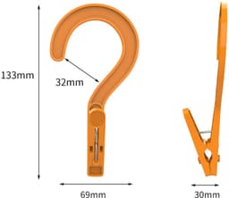 Kledinghangerklemmen - 12 stuks - ruimtebesparende hangers - hangers met clips - antislip - kledingorganizer - wasknijpers van kunststof - draagbare antislip kunststof hangerklemmen - voor kleding, gordijnen, badhanddoeken — thumbnail 5