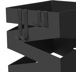 Vierkante paraplubak in het zwart - 15.5x15.5.x49 cm - met wateropvangbakje - — thumbnail 5