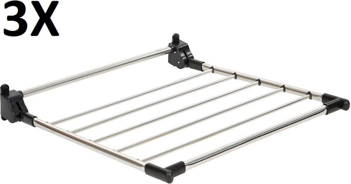 3X Casibel Wanddroogrek RVS — afbeelding 1