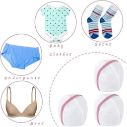 Set van 2 stuks - BH-waszak - Waszak van mesh - Waszak - Anti-vervorming - Mesh-materiaal - Met rits - Blauw, roze - 14×16cm - Geschikt voor het wassen van dameskleding — thumbnail 3