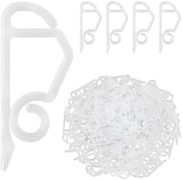 GELLDG Haken - Groefhaken - Clips voor zijverlichting - Haken voor installatie en bevestiging - Clips voor lichtsnoeren en kerstversieringen - Wit - 100 stuks — thumbnail 1