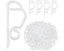 GELLDG Haken - Groefhaken - Clips voor zijverlichting - Haken voor installatie en bevestiging - Clips voor lichtsnoeren en kerstversieringen - Wit - 100 stuks