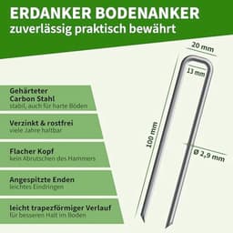 Grondankers 100 x 13 x 2,9 mm - Verzinkt en Robuust voor Tuin en Kamperen — thumbnail 2