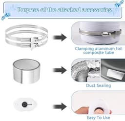 Flexibele Afvoerslang 150mm 3m PVC met Slangklemmen en Tape voor Airconditioning en Wasdrogers — thumbnail 5