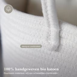 Jubbly® - Wasmand - Wassorteerder - Opbergmand - Wasmand opvouwbaar - Wasbox - Woon Accessoires - 120 Liter - 100% Handgeweven Biologisch Katoen — thumbnail 3
