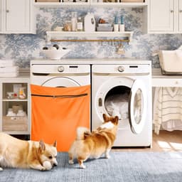 Waszak Voor Huisdieren Wasgoed - 70x80cm - Met Rits Voor Wasmachines - Vangt Dieren Haren Op - Oranje — thumbnail 2