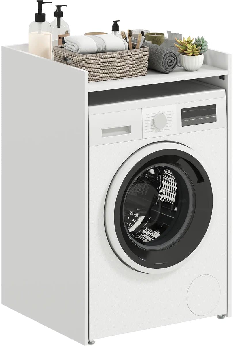 Wasmachine rek - Ombouw - Kast - Opbouwmeubel - Verhoger - Wasmachine meubel - Opbergkast - Wit — afbeelding 1