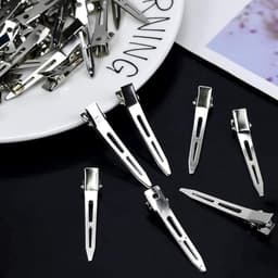 60x Professionele Zilveren Krokodillenklemmen Haarspeldjes voor Styling en Knippen — thumbnail 3