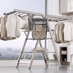 KIAYOO Wasknijpertas,Knijpertas Opbergzak Hangzak Klemzak Klemmand Douchetas voor Wasruimte Badkamer Balkon Binnen en Buiten Gebruik,Grijs — thumbnail 4