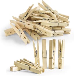 Houten Wasknijpers - 102 Stuks Sterke en Duurzame Eco-vriendelijke Kleding- en Creatieve Knijpers — thumbnail 1