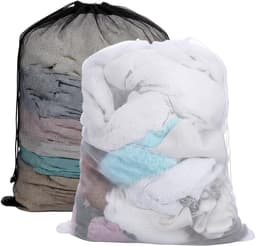 IMPERATORIS® Waszakjes voor Wasmachine - Bescherming voor Fijne Was en Schoenen - Mesh Wasnet met Rits - Voorkomt Slijtage - Set van 2 - Zwart , wit - 60 x 90 cm — thumbnail 1
