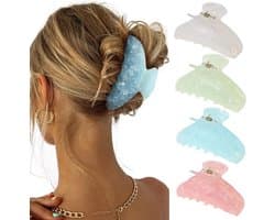 Haarspelden Set - Grote Acryl Klauwklemmen voor Dik en Dun Haar met Sterke Grip