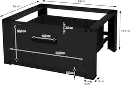 Wasmachine verhoger, Wasmachine Onderstel 63x54x31 cm met lade in zwart ML design — thumbnail 5