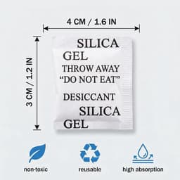 60 zakjes van 1 g witte silicagel, droogmiddel, herbruikbare vochtabsorberende zakken, geschikt voor kasten, schoenen, sokken en elektronische artikelen. — thumbnail 4