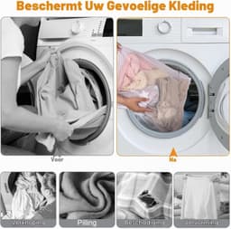 Set van 5 Wasnetten voor de Wasmachine, Waszak met Rits voor Kleding, Ondergoed en Babykleding (30 x 40 cm / 40 x 50 cm / 50 x 60 cm) — thumbnail 3