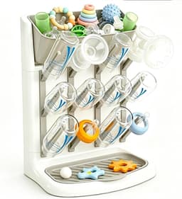 Babyfles Droogrek - Verticale Flesdroger voor Babyflessen en Accessoires - Ruimtebesparende Stand in Grijs voor Efficiënt Drogen — thumbnail 1