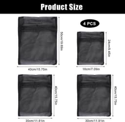 5 Stuks Diverse Maten Rechthoekige Rits Mesh Waszakken voor Kleding en Ondergoed — thumbnail 5
