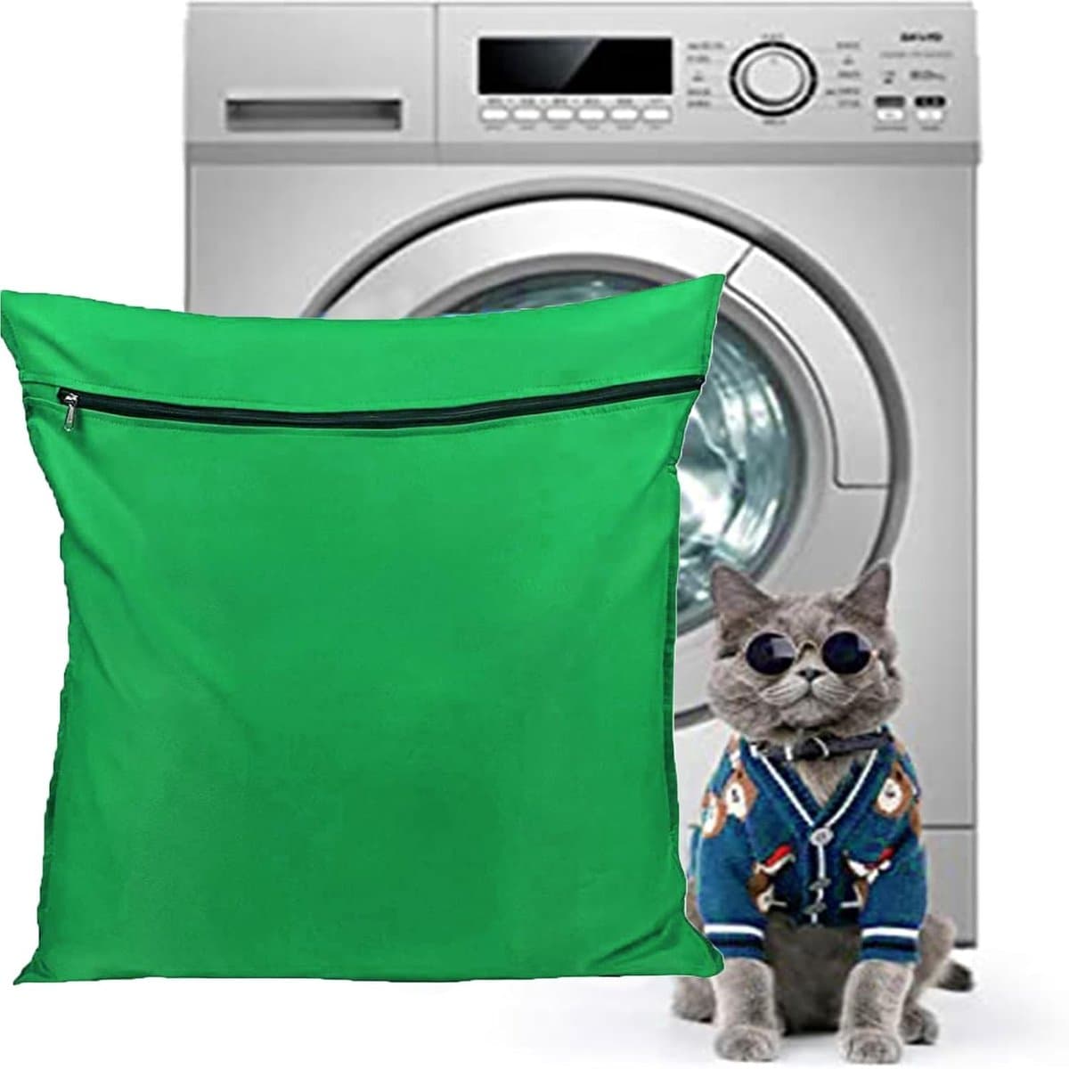 Honden- en kattenwaszak voor het wassen van huisdierbedekking, dekens en kleding, voorkomt verstoppingen in de wasmachine — afbeelding 1