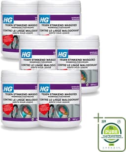 6 x HG - Wasruimte - Tegen Stinkend Wasgoed - Wasmiddeltoevoeging - 500 g - Grootverpakking - Vaatwasstrips - Wasmiddel Tegen Stank - Stinkend Wasgoed - Wasmiddel Toevoeging - Stankmoleculen Verwijderen - Fris Wasgoed — thumbnail 1