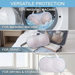 Set van 2 Waszakken voor Bh's en Ondergoed - Net voor Wasmachine 30 x 15 cm, Bescherming voor Gevoelige Kleding, Wasbescherming en Ondergoedverzorging, Grijs en Blauw — thumbnail 5
