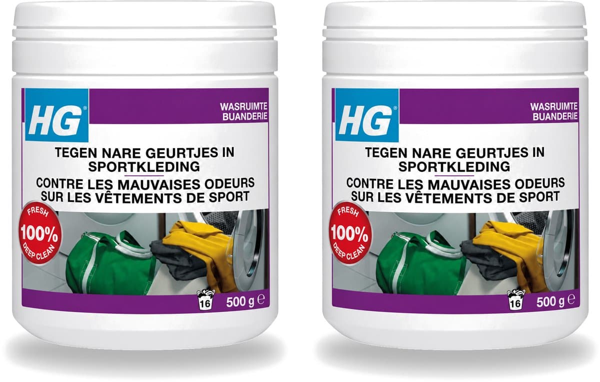 2 x HG - Wasruimte - Tegen Nare Geurtjes In Sportkleding - Wasmiddeltoevoeging - 500 g - Voordeelverpakking - 2 stuks — afbeelding 1