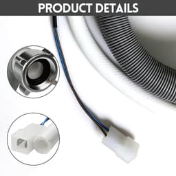 Universele Inlaat Slang voor Afwasmachine en Wasmachine, 1,85 m Water Slang met 3/4 Inch Aansluiting en Hoek van 90 Graden — thumbnail 2