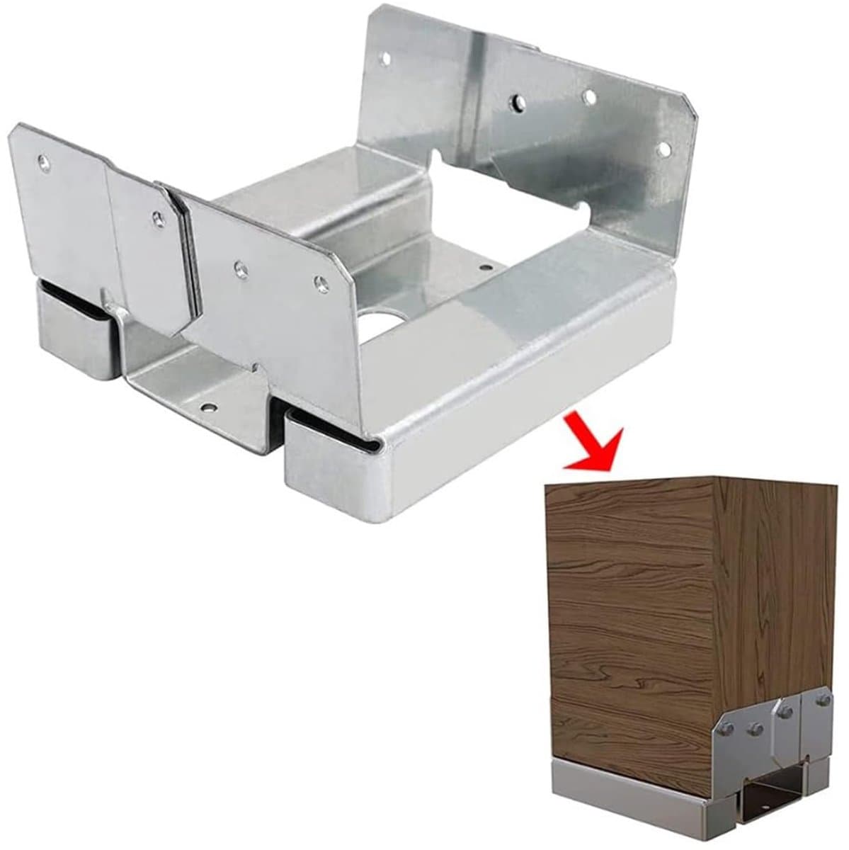 10 STKS 6x6 Betonnen Dek Post Anker Base Verstelbare Metalen Post Beugel Post Base Houder — afbeelding 1