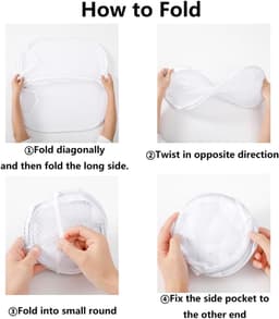 Wasmand, 25L opvouwbare mesh kledingmand, pop-up vuile kledingmand voor slaapkamer badkamer [pak van 2 zwart] — thumbnail 5