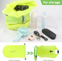 Vlotter Droog Zak, 20L Wild Swimming Float en Waterdichte Telefoonhoes,Opblaasbare Droge Tas,Voor Open Water Zwemmen Sport Kajakkers Triatleten Zwemmer Snorkelaars,Zwembel Zichtbaar (Geel) — thumbnail 5