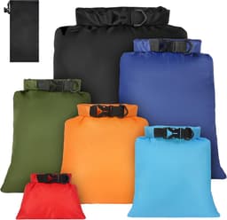 Droge Zakken 6 Stuks, Lichtgewicht Droogzakken, Compressiezak Kanozak Met 1,5l, 2,5l, 3l 3,5l, 5l, 8l Zakken Tas Voor Raften Kajakken Rafting Varen Wandelen Camping Reizen Backpacken — thumbnail 1
