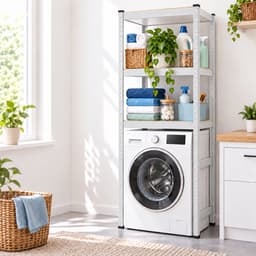 Wasmachine rek - 180 x 70 x 40 cm - wit — thumbnail 2