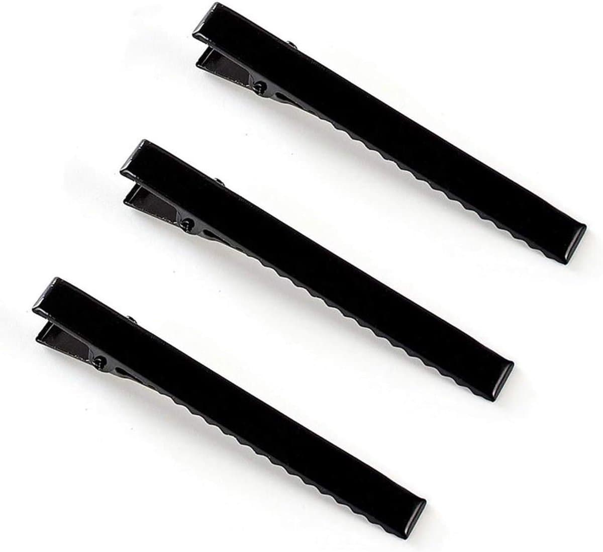 Zwarte Alligator Haarclips - Eendensnavel Clips - Haarstyling DIY - Enkele Haak Plat - 75 cm - Zwart — afbeelding 1
