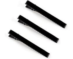 Zwarte Alligator Haarclips - Eendensnavel Clips - Haarstyling DIY - Enkele Haak Plat - 75 cm - Zwart